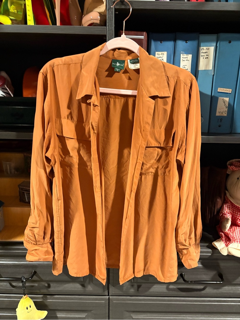 VINTAGE Hunt Club Women's Button-Down Shirt - Rust Orange